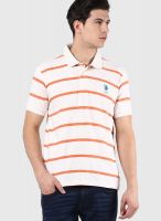 U.S. Polo Assn. Beige Solid Polo T-Shirts