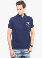 U.S. Polo Assn. Blue Solid Polo T-Shirt