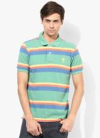 U.S. Polo Assn. Green Striped Polo T-Shirt