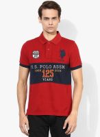 U.S. Polo Assn. Red Printed Polo T-Shirt