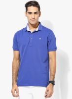 Uni Style Image Blue Solid Polo T-Shirt