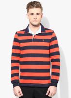 Uni Style Image Orange Striped Polo T-Shirt