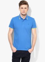 United Colors of Benetton Blue Solid Polo T-Shirt