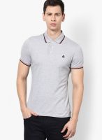 United Colors of Benetton Grey Melange Solid Polo T-Shirts