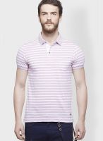 United Colors of Benetton Pink Striped Polo T-Shirts