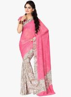 Vaamsi Pink Printed Saree