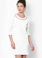 Vero Moda Off White Colored Solid Bodycon Dress
