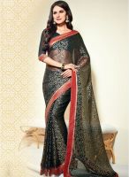 Vishal Black Embroidered Saree