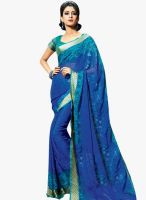 Vishal Blue Embellished Saree
