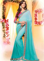 Vishal Blue Embroidered Saree