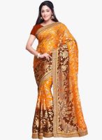 Vishal Yellow Embroidered Saree