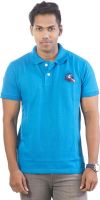 Well on Embroidered Men's Polo Neck Blue T-Shirt Well on Embroidered Men's Polo Neck Blue T-Shirt