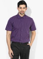 Wills Lifestyle Purple Slim Fit Formal Shirt