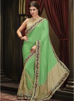 Xclusive Chhabra Green Embroidered Saree