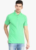 Yellow Submarine Green Solid Polo T-Shirt