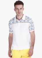 Zobello Off White Printed Polo T-Shirt