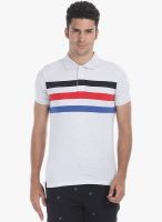 Zobello Off White Striped Polo T-Shirt