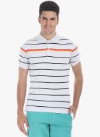Zobello Off White Striped Polo T-Shirt