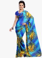 7 Colors Lifestyle Blue Printed Saree