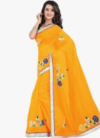7 Colors Lifestyle Mustard Yellow Embroidered Saree