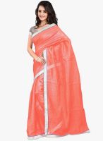 7 Colors Lifestyle Peach Solid Saree