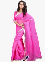 7 Colors Lifestyle Pink Embroidered Saree