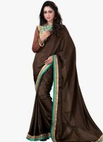 Aesha Brown Printed Saree