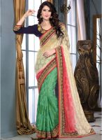 Aesha Cream Embroidered Saree