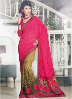 Aesha Pink Printed Saree Aesha Pink Printed Saree