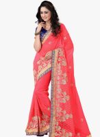 Aesha Pink Printed Saree