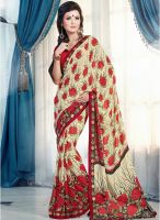 Aesha Red Printed Saree