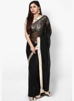 Aum Black Embellished Saree