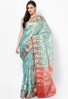 Avishi Multicoloured Solid Cotton Blend Saree