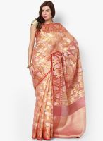 Avishi Red Silk Blend Embroidered Saree