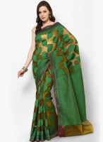 Avishi Silk Blend Green Saree
