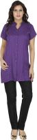 Chiquita Woven Women's Straight Kurta(Purple)