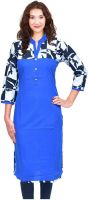 Cruzaar Formal Solid Women's Kurti(Blue) Cruzaar Formal Solid Women's Kurti(Blue)