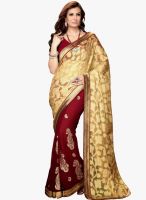 Desi Look Maroon Embroidered Saree