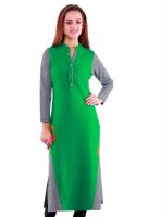 Dove Casual Woven Women's Kurti(Green)