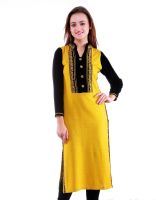 Dove Casual Woven Women's Kurti(Gold)