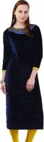 Dove Party Woven Women's Kurti(Blue)
