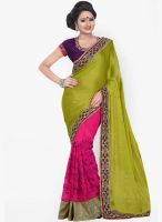 Florence Green Embroidered Saree