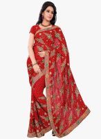 Florence Red Embroidered Saree