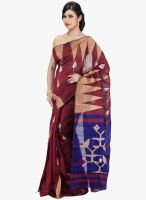 Guava Maroon Embellished Saree