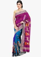 Guava Purple Embroidered Saree