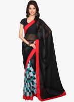 Inddus Black Printed Saree