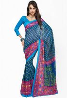 Inddus Blue Printed Saree