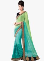 Inddus Green Embroidered Saree