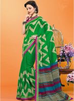 Inddus Green Printed Saree