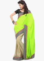 Inddus Green Solid Saree